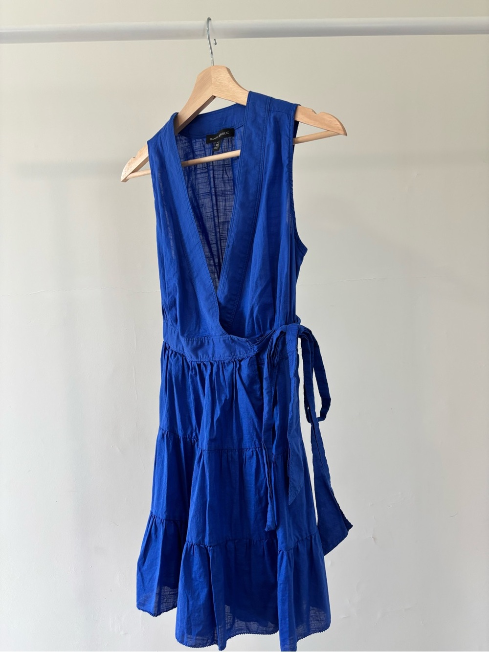 Banana Republic Sleeveless Wrap Cotton Midi Dress - Cobalt - Picture 3 of 9